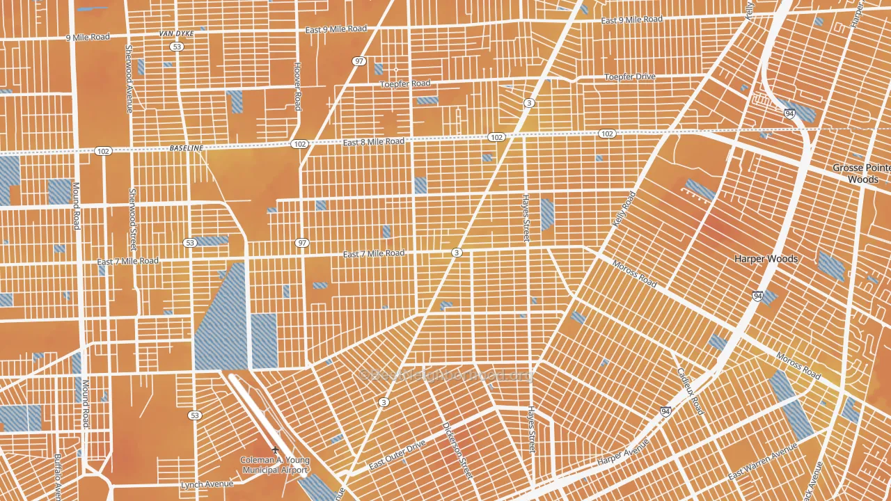 Transit Grade map of 48205, MI