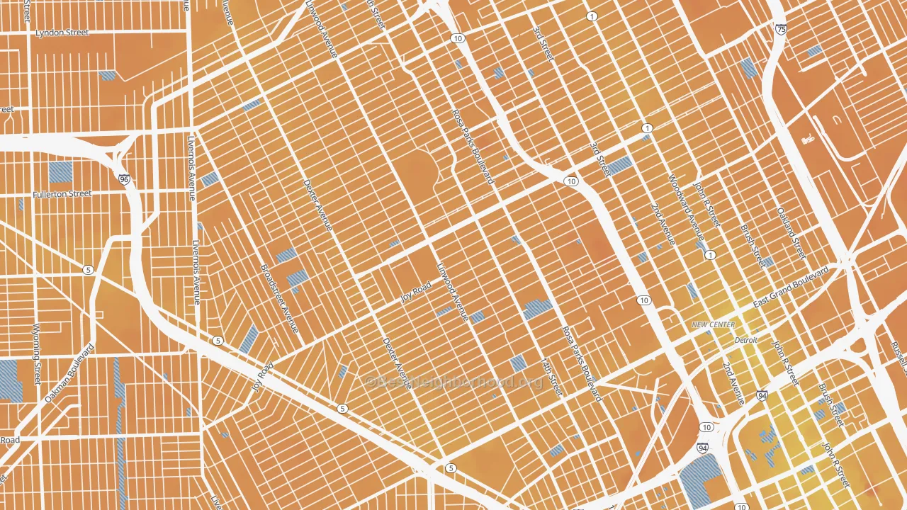 Transit Grade map of 48206, MI