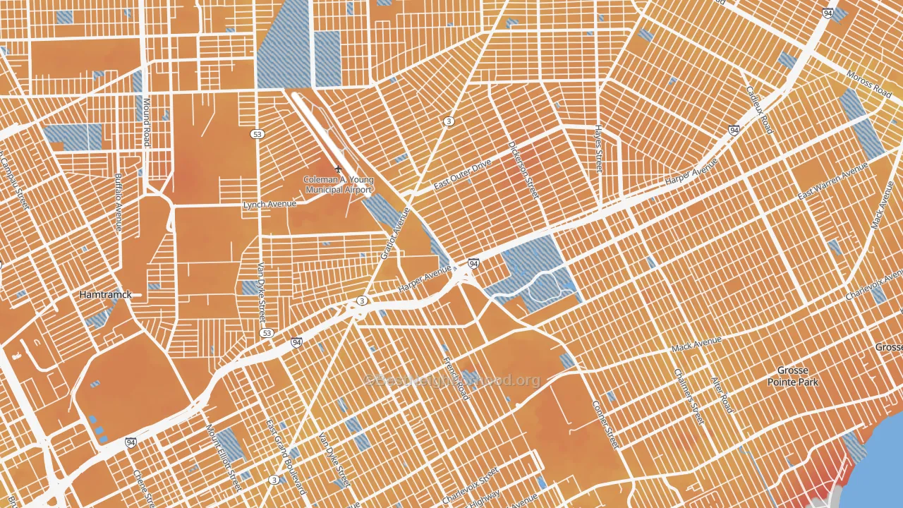 Transit Grade map of 48213, MI