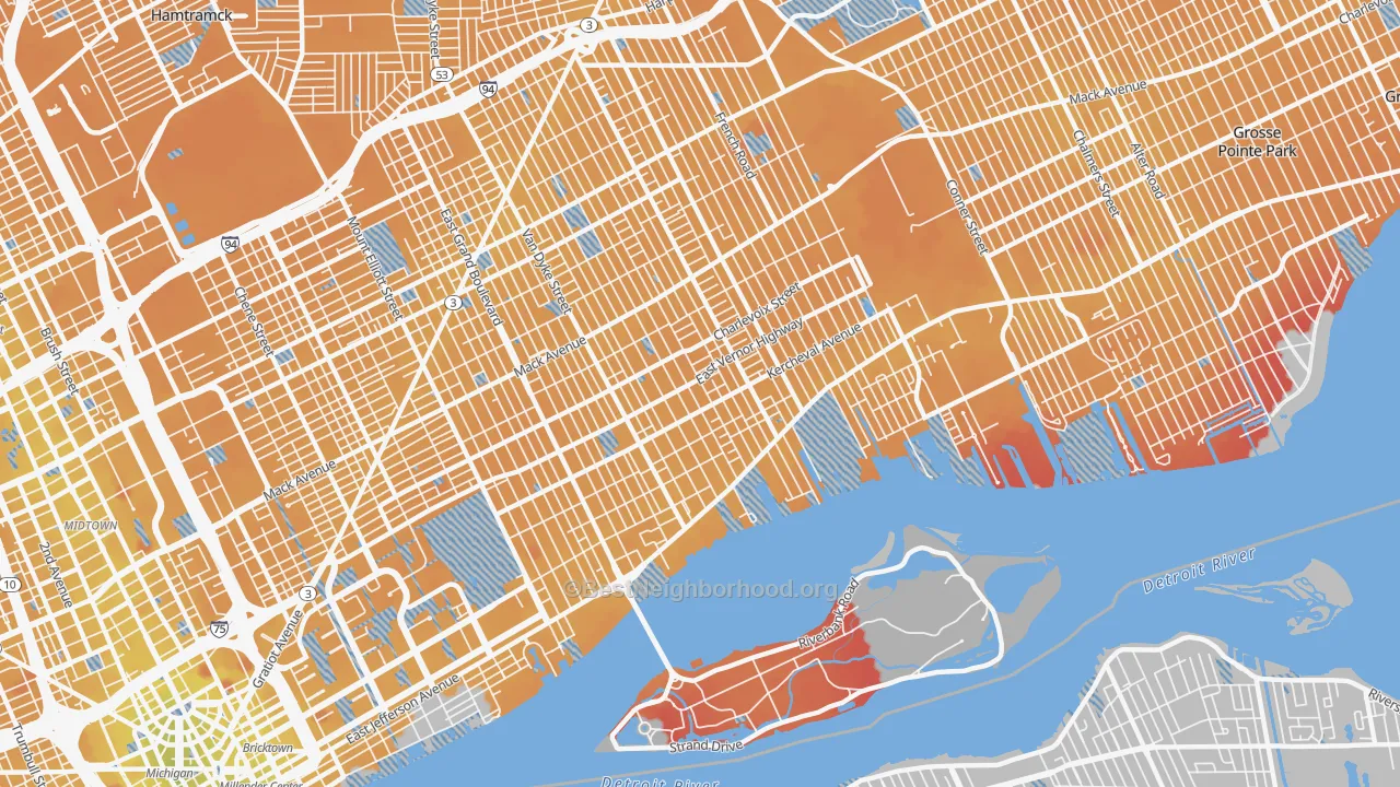 Transit Grade map of 48214, MI