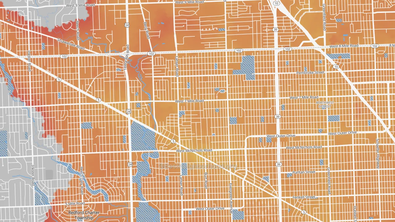 Transit Grade map of 48219, MI