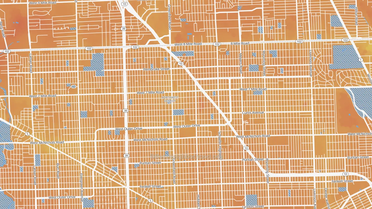 Transit Grade map of 48235, MI