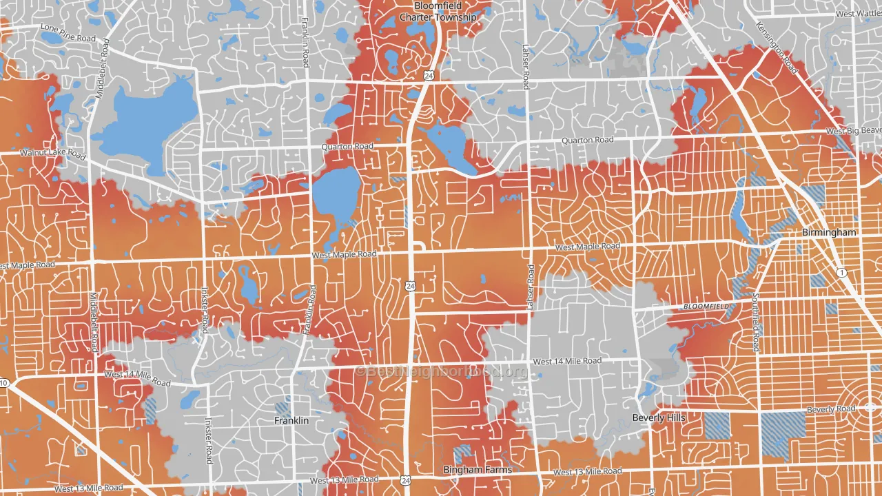 Transit Grade map of 48301, MI