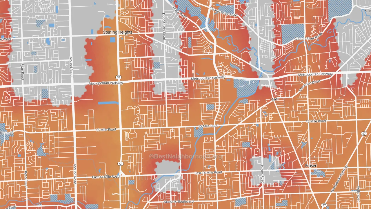 Transit Grade map of 48312, MI