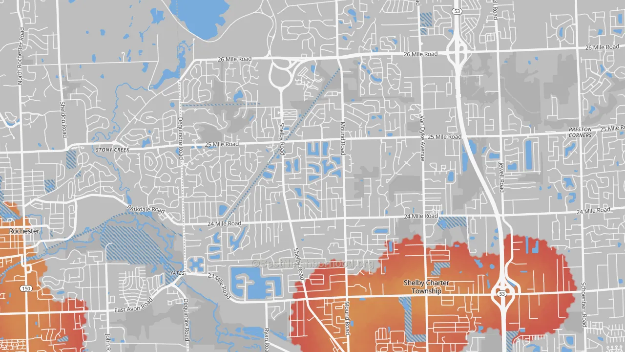 Transit Grade map of 48316, MI
