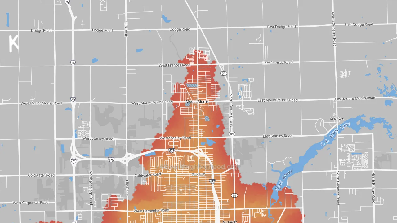 Transit Grade map of 48458, MI