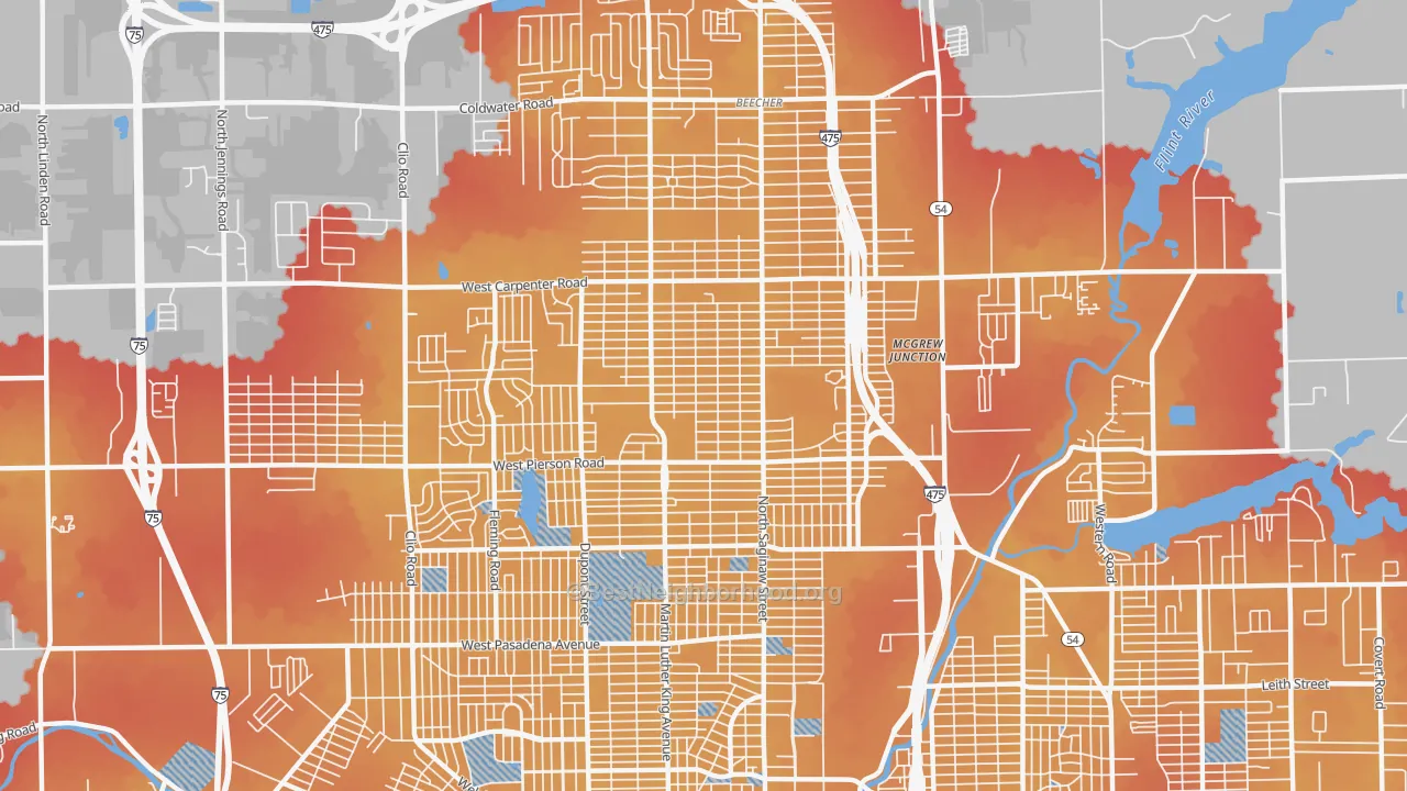 Transit Grade map of 48505, MI