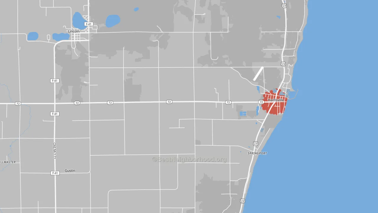 Transit Grade map of 48740, MI