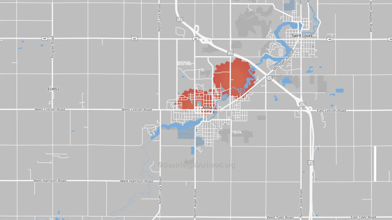 Transit Grade map of 48801, MI
