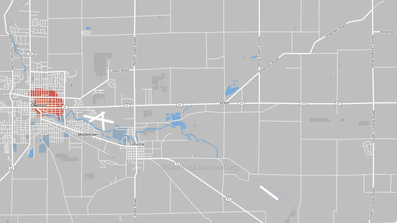 Transit Grade map of 48817, MI