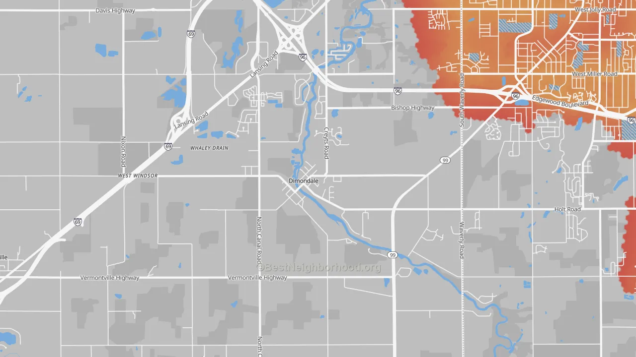 Transit Grade map of 48821, MI