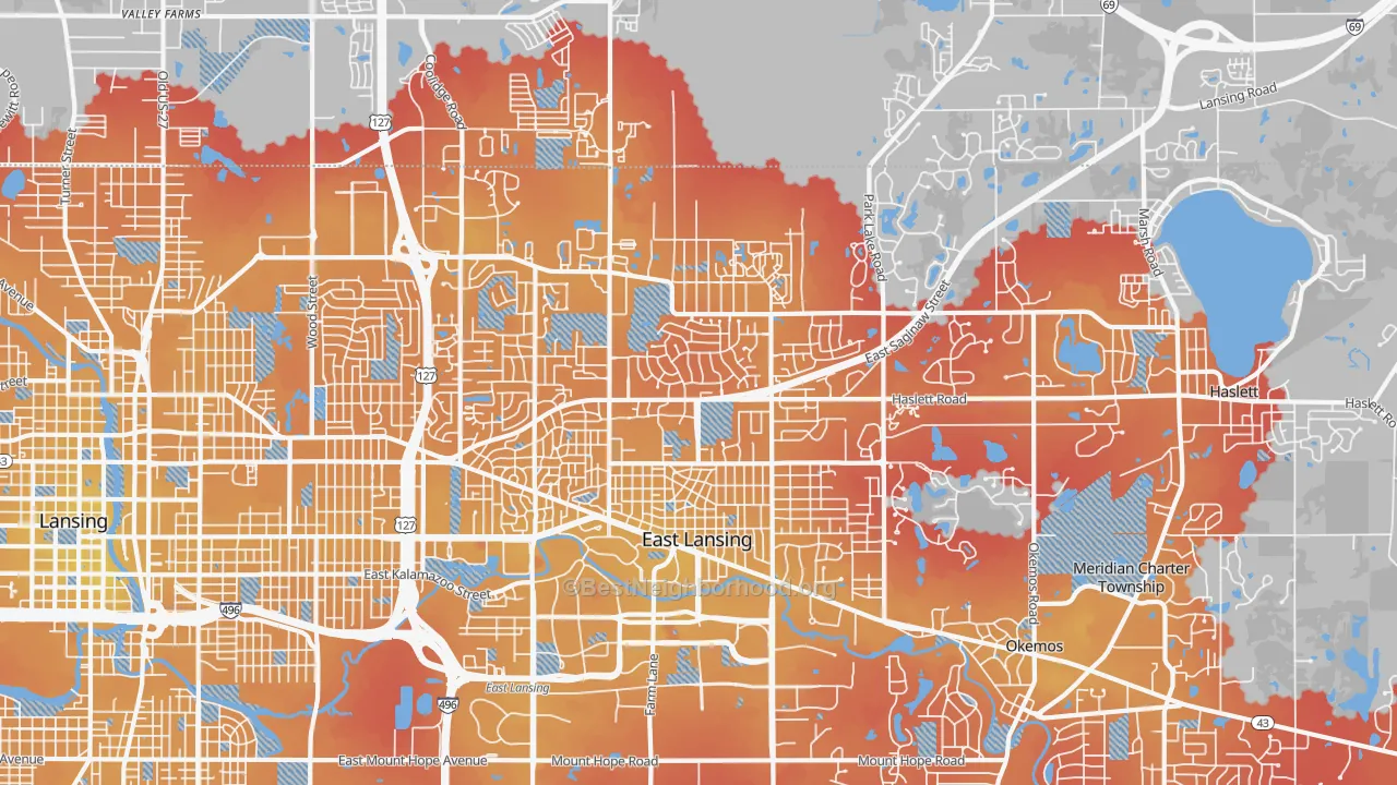 Transit Grade map of 48823, MI
