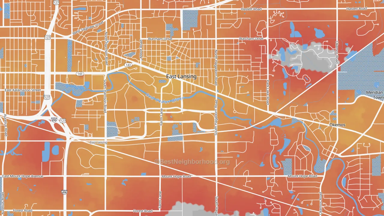 Transit Grade map of 48824, MI