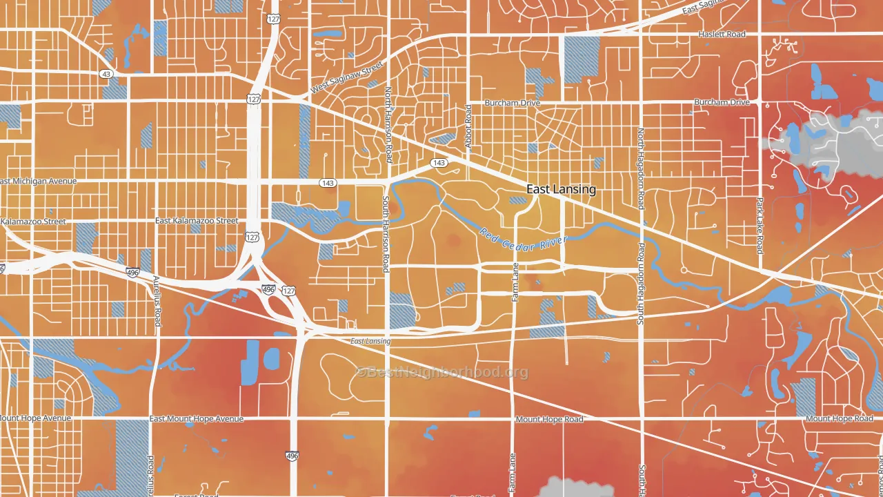 Transit Grade map of 48825, MI