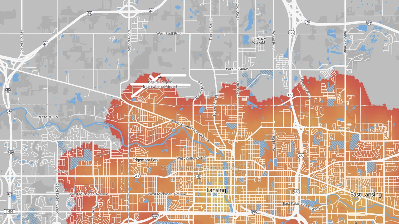 Transit Grade map of 48906, MI