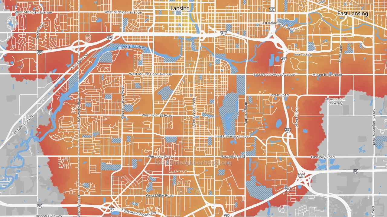 Transit Grade map of 48910, MI