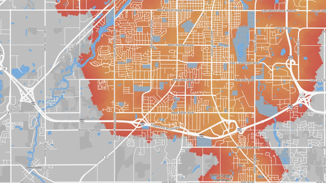 Transit Grade map of 48911, MI