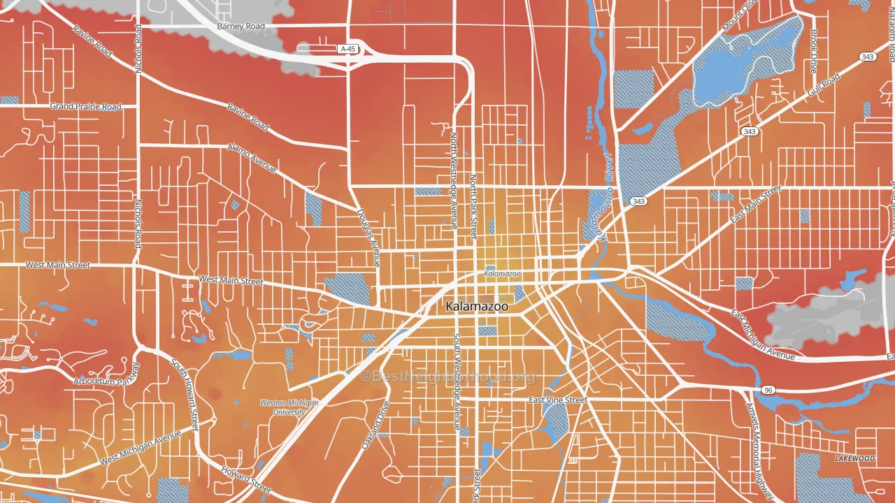 Transit Grade map of 49007, MI