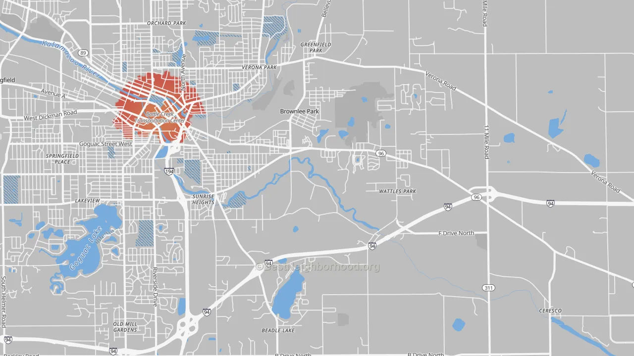 Transit Grade map of 49014, MI