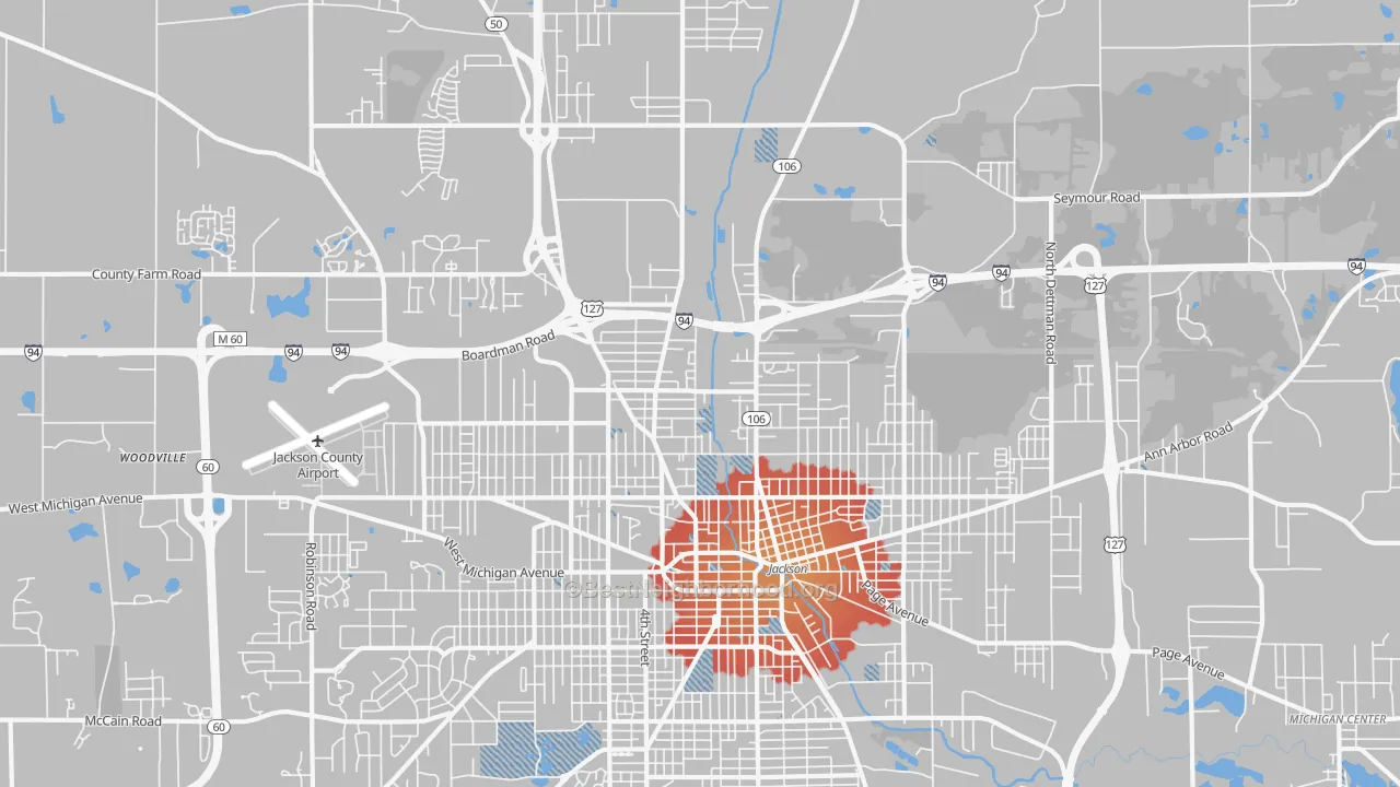 Transit Grade map of 49202, MI