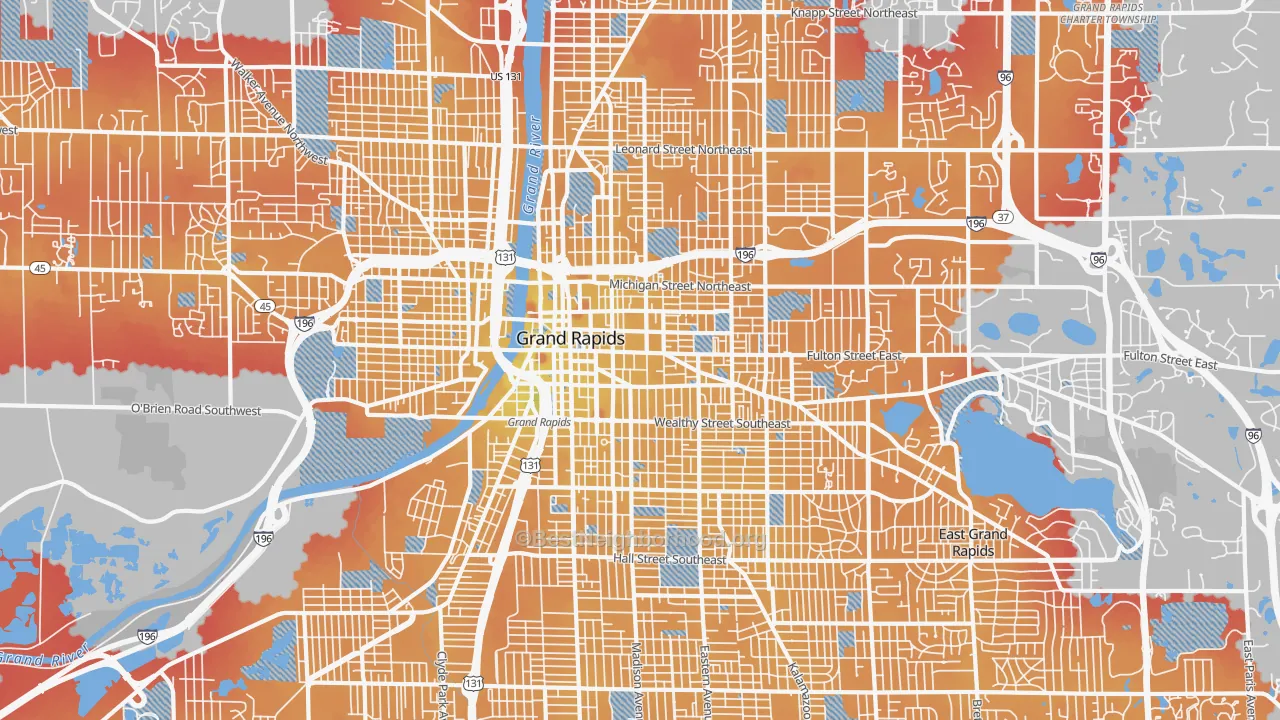 Transit Grade map of 49503, MI