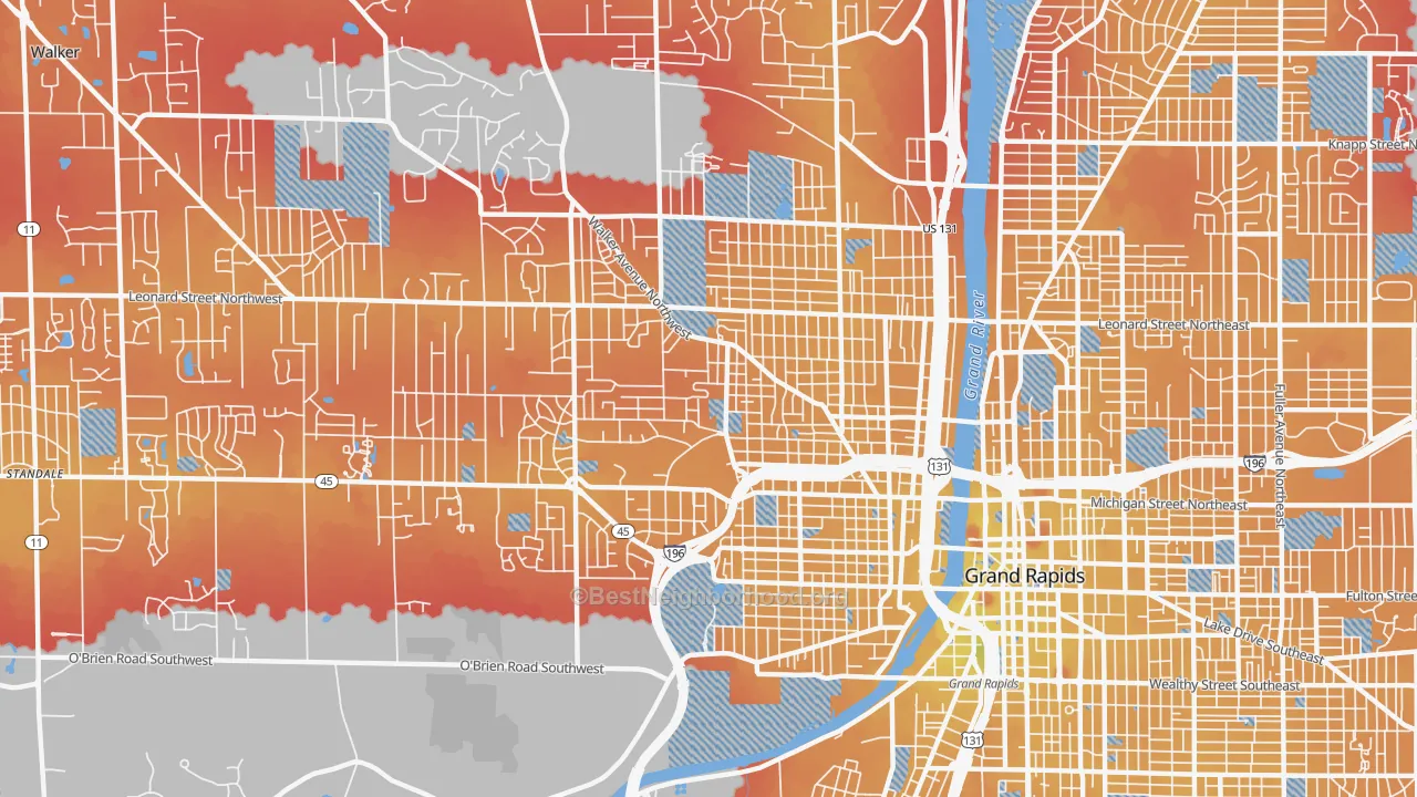 Transit Grade map of 49504, MI