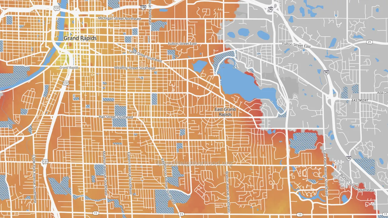 Transit Grade map of 49506, MI
