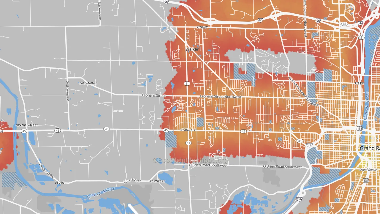 Transit Grade map of 49534, MI