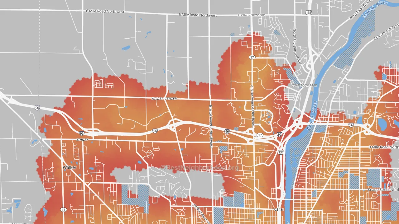 Transit Grade map of 49544, MI
