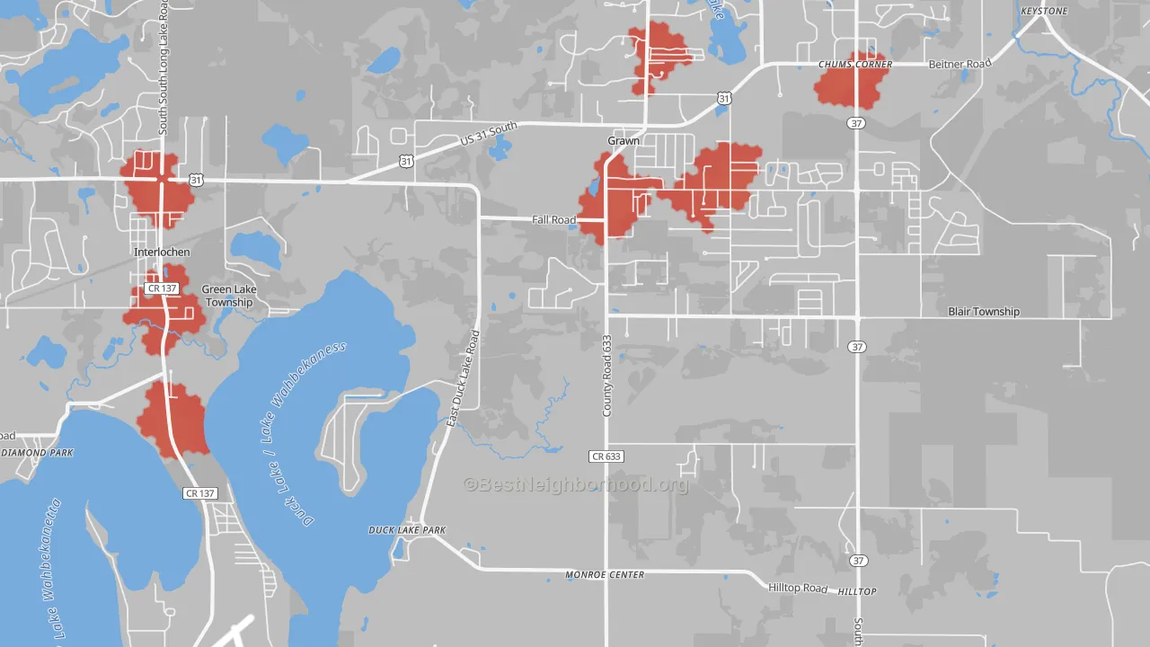 Transit Grade map of 49637, MI