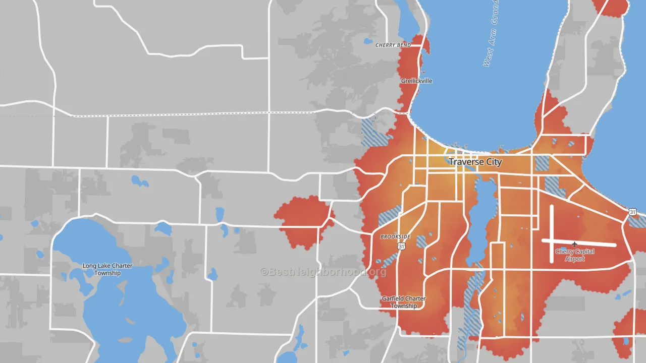 Transit Grade map of 49684, MI
