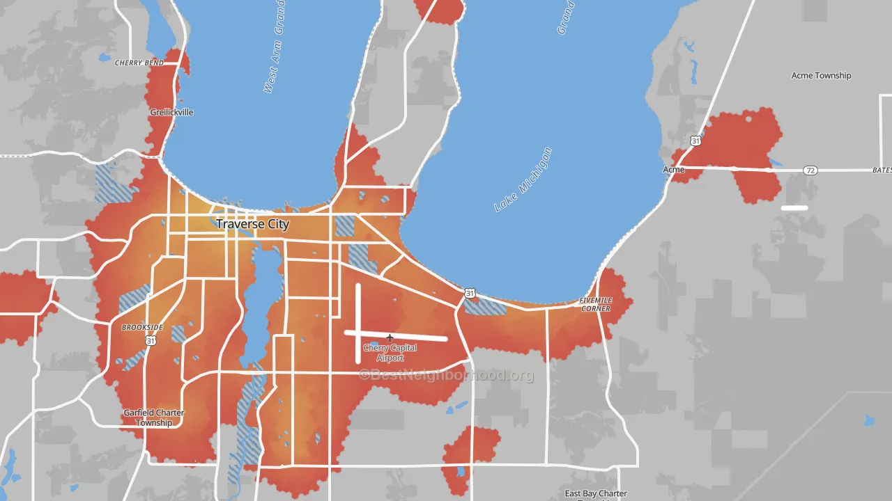 Transit Grade map of 49686, MI