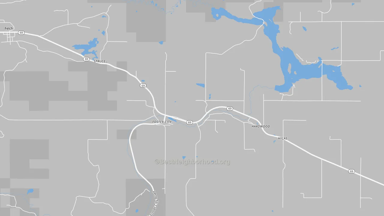 Transit Grade map of 49834, MI