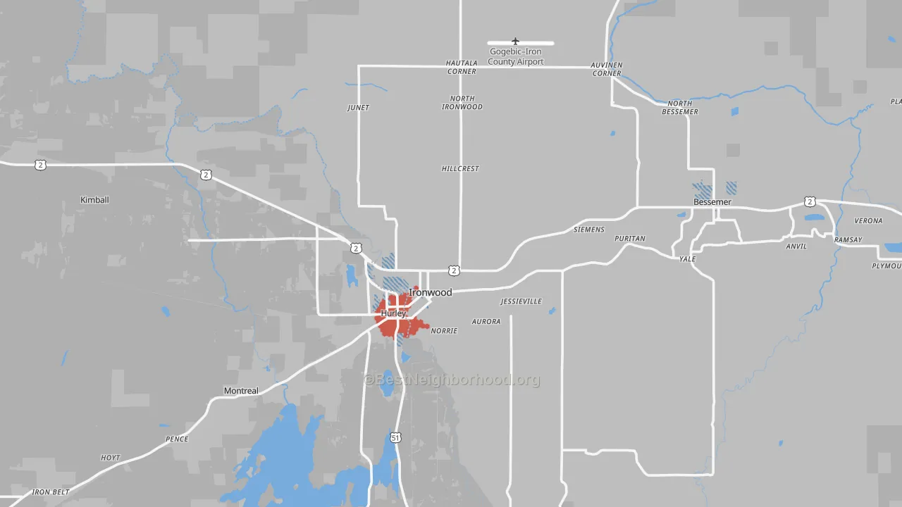 Transit Grade map of 49938, MI