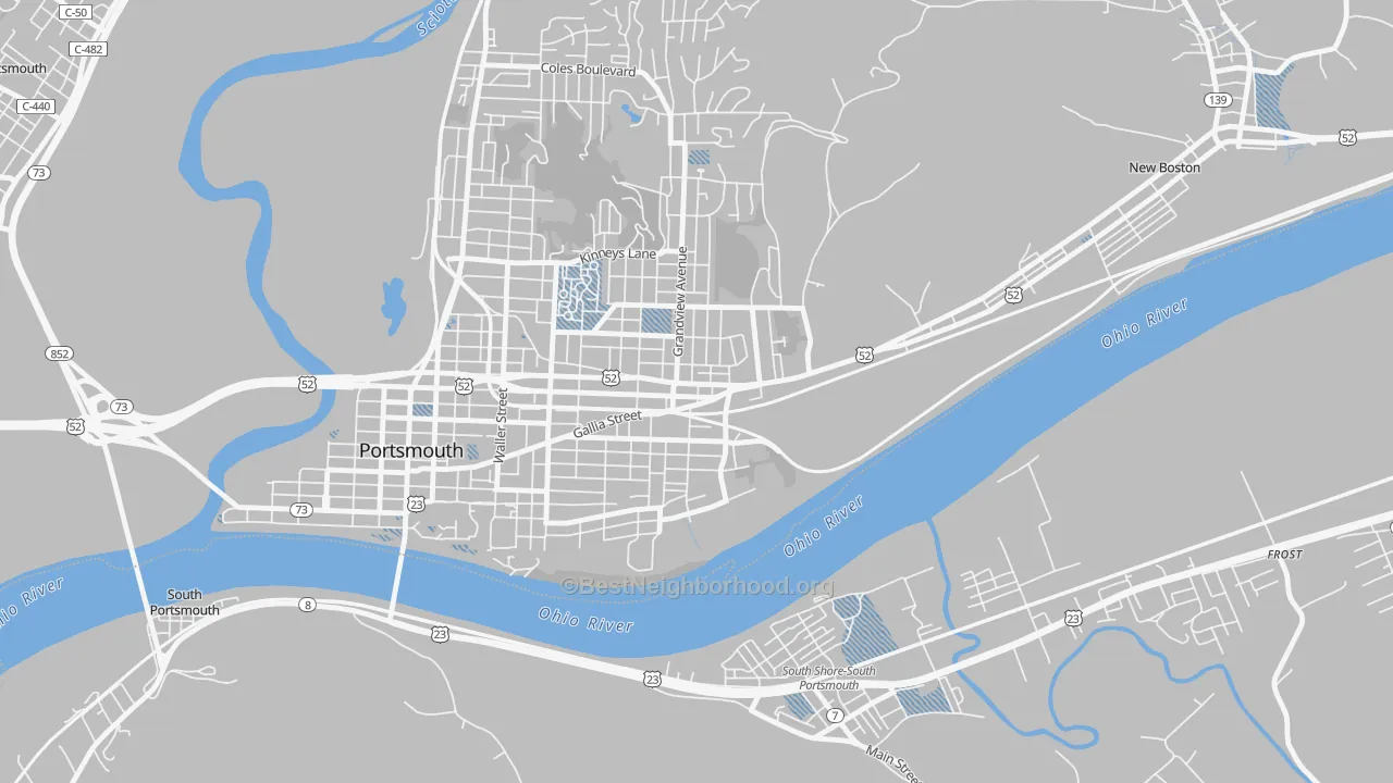Transit Grade map of 4th Ward, Portsmouth, OH