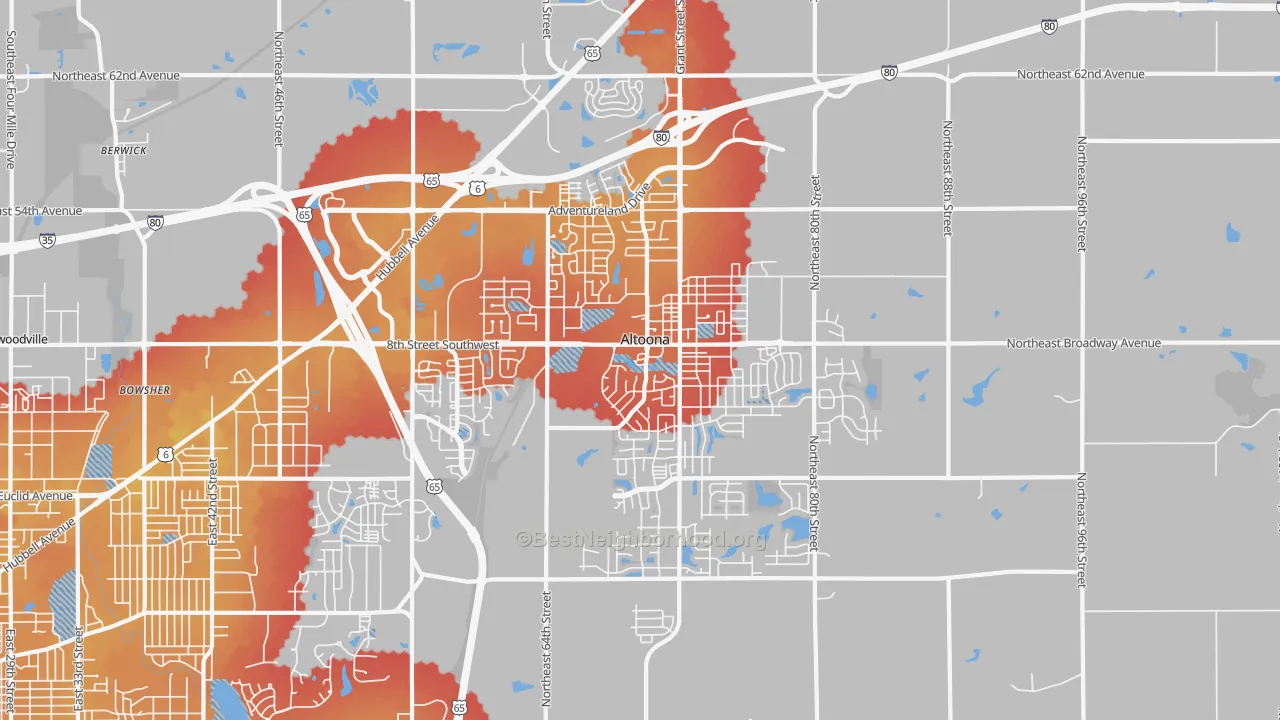 Transit Grade map of 50009, IA
