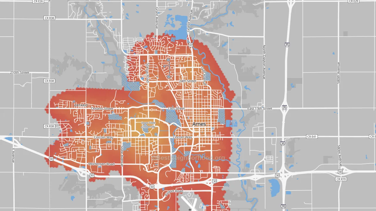 Transit Grade map of 50010, IA