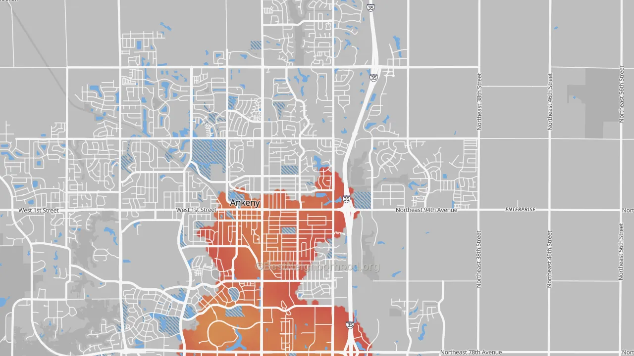 Transit Grade map of 50021, IA