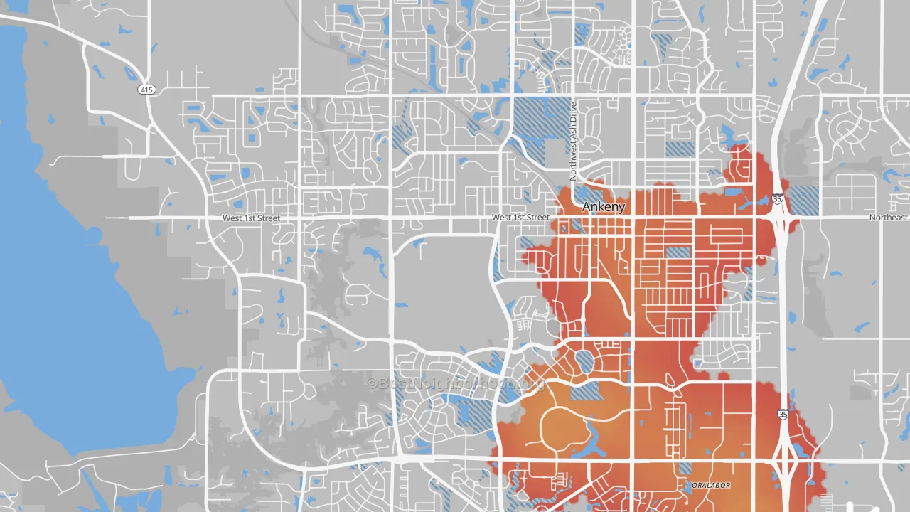 Transit Grade map of 50023, IA