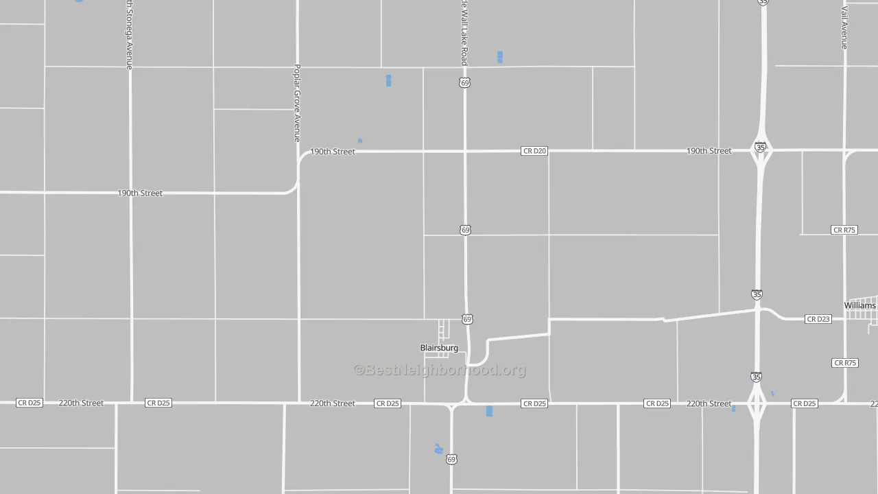 Transit Grade map of 50034, IA