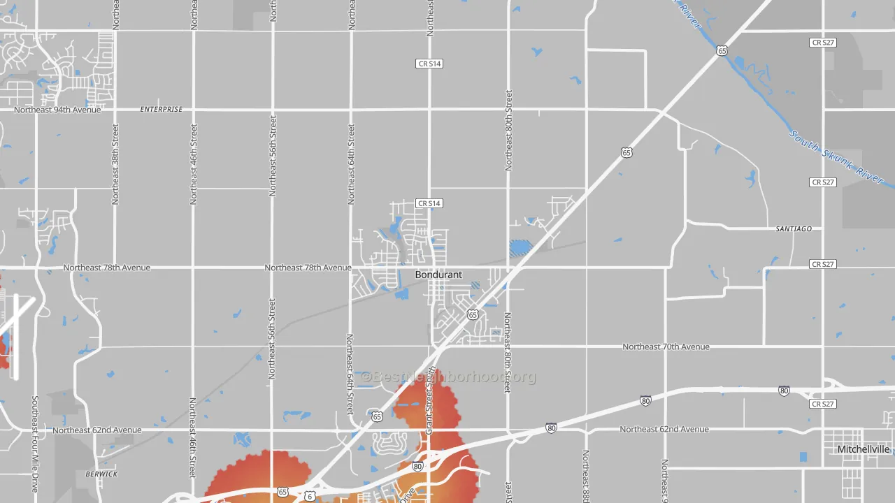 Transit Grade map of 50035, IA