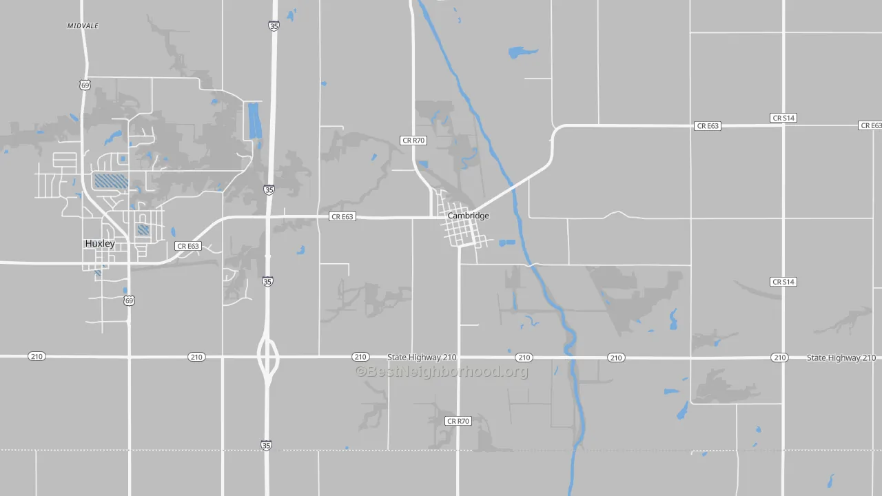 Transit Grade map of 50046, IA