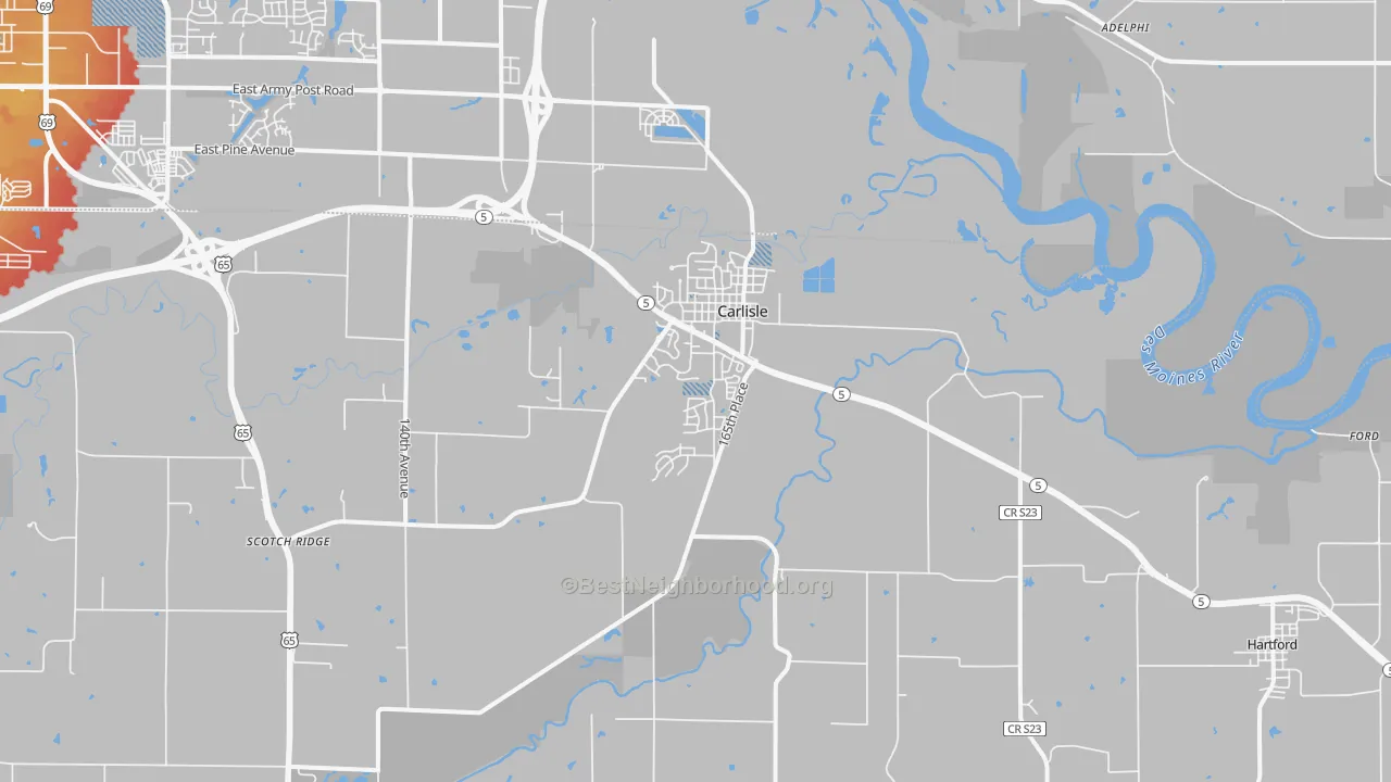 Transit Grade map of 50047, IA