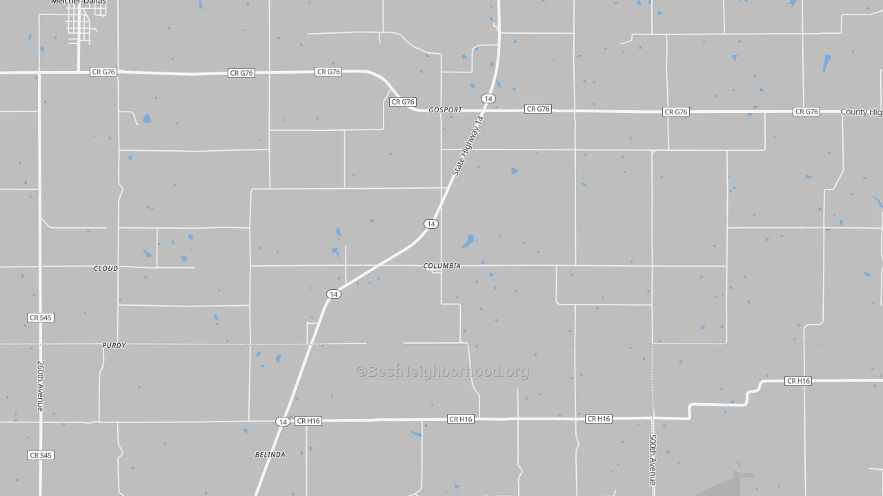 Transit Grade map of 50057, IA