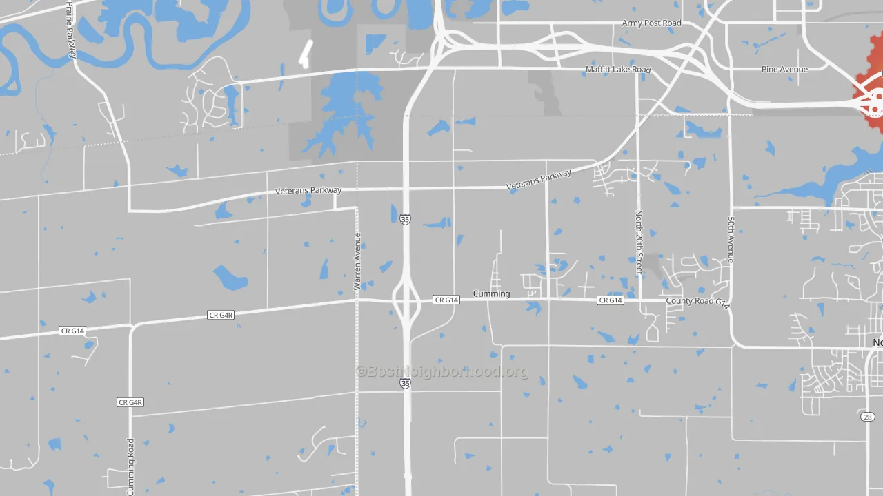Transit Grade map of 50061, IA