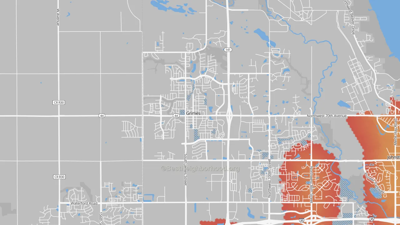 Transit Grade map of 50111, IA
