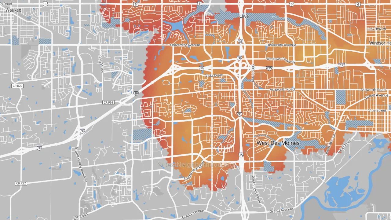 Transit Grade map of 50266, IA