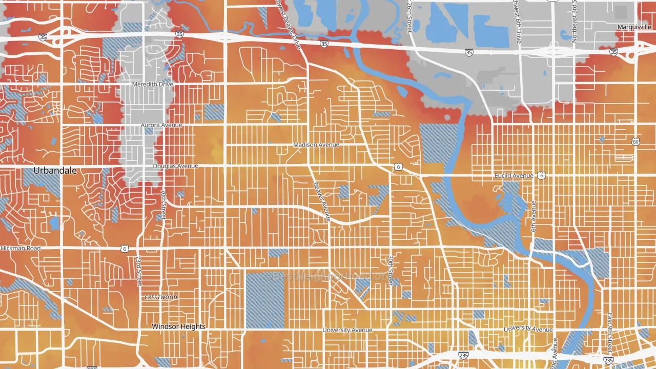Transit Grade map of 50310, IA