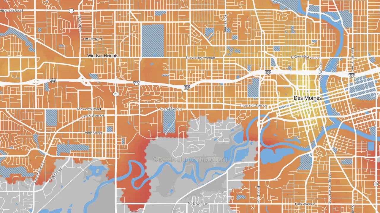 Transit Grade map of 50312, IA