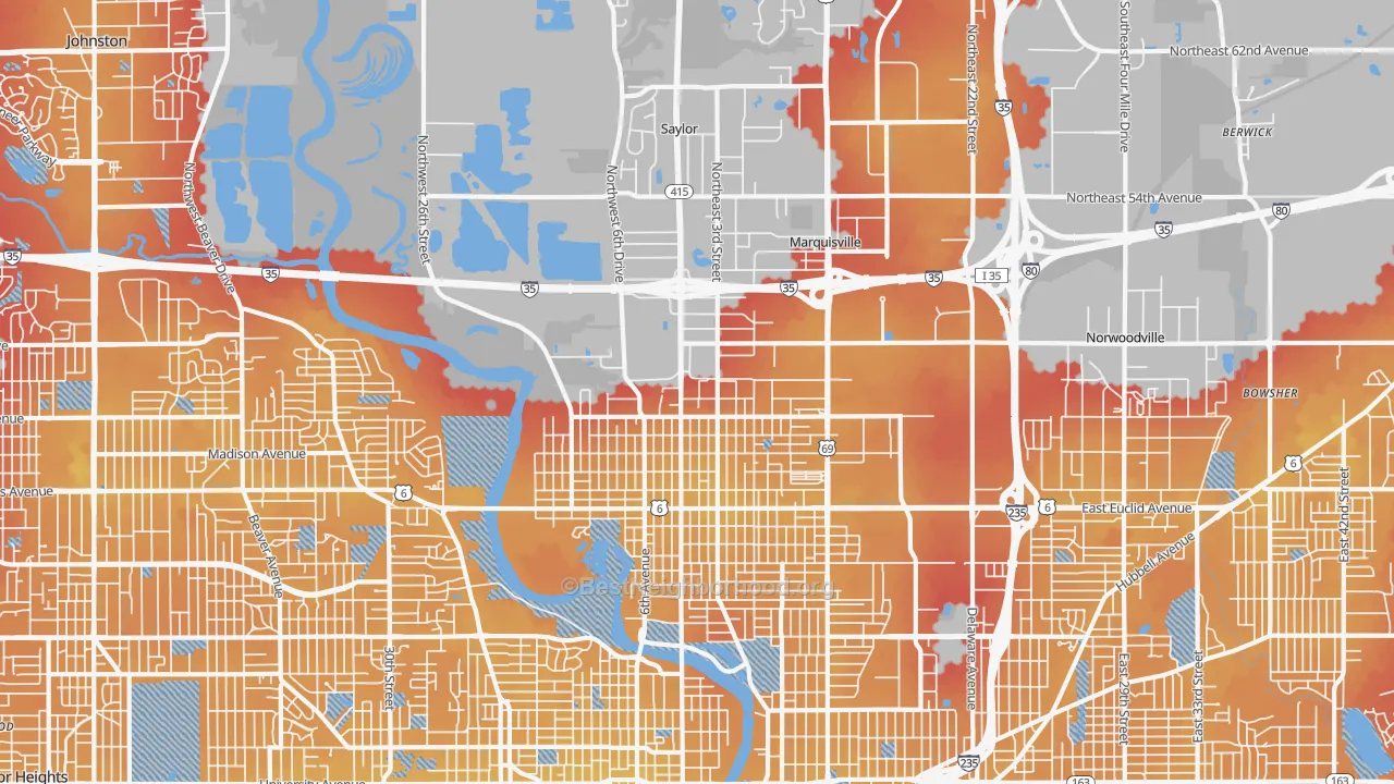 Transit Grade map of 50313, IA